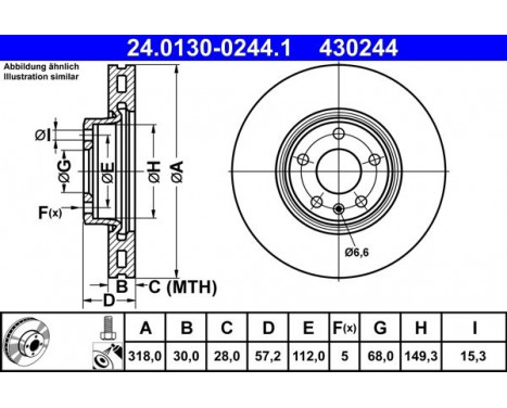 Brake Disc 24.0130-0244.1 ATE