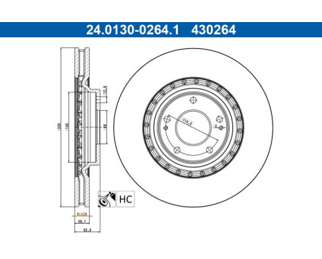 Brake disc 24.0130-0264.1 ATE