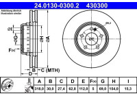 Brake disc 24.0130-0300.2 ATE