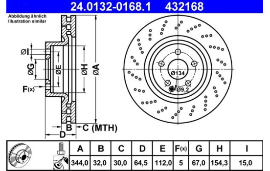 Brake Disc 24.0132-0168.1 ATE