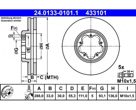 Brake Disc 24.0133-0101.1 ATE