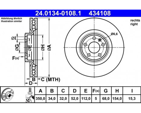 Brake Disc 24.0134-0108.1 ATE