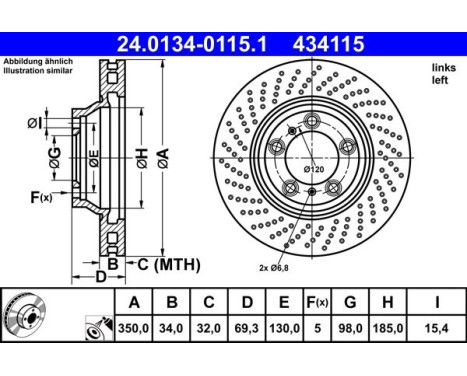 Brake Disc 24.0134-0115.1 ATE