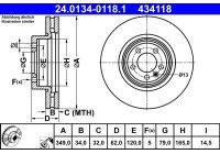 Brake disc 24.0134-0118.1 ATE