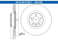 Brake disc 24.0134-0120.1 ATE