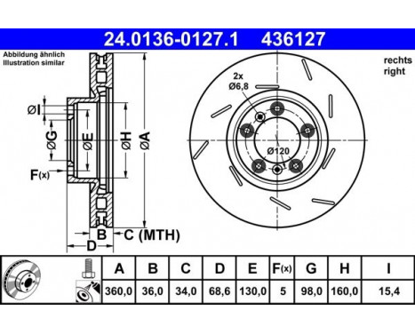 Brake Disc 24.0136-0127.1 ATE Brake Disc 24.0136-0127.1 ATE
