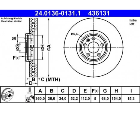 Brake Disc 24.0136-0131.1 ATE