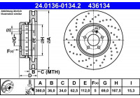 Brake Disc 24.0136-0134.2 ATE