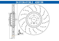Brake disc 24.0136-0136.2 ATE