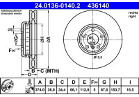 Brake disc 24.0136-0140.2 ATE