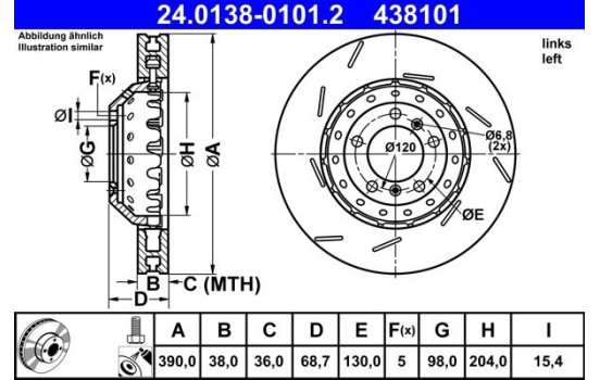 Brake Disc 24.0138-0101.2 ATE