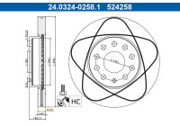 Brake disc 24.0324-0258.1 ATE