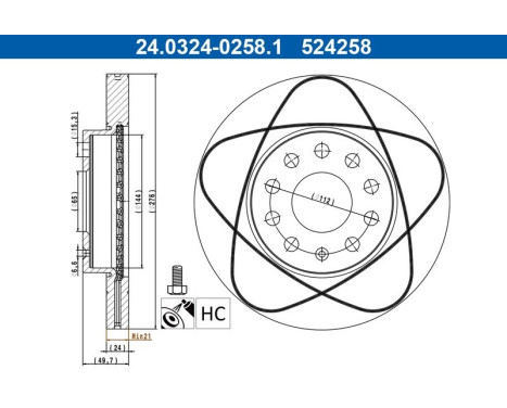 Brake disc 24.0324-0258.1 ATE