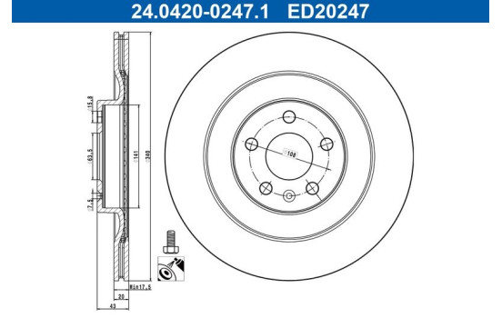 Brake disc 24.0420-0247.1 ATE