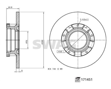 brake disc 33100909 Swag, Image 3