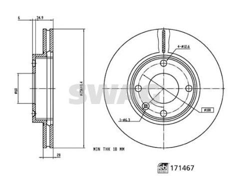 brake disc 33100914 Swag, Image 3