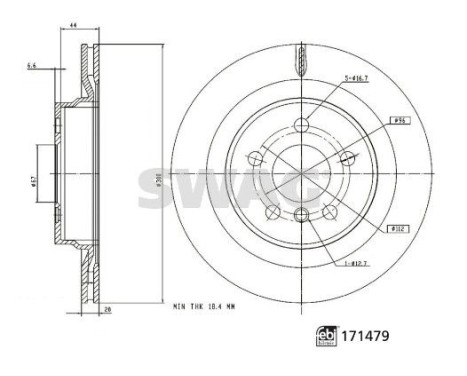 brake disc 33100918 Swag, Image 3
