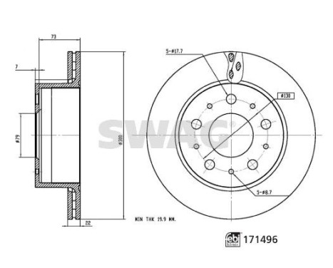 brake disc 33100926 Swag, Image 3