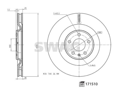 brake disc 33100930 Swag, Image 3