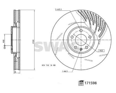 brake disc 33100963 Swag, Image 3