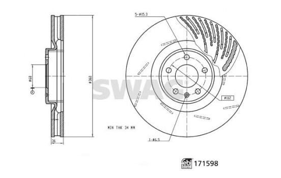 brake disc 33100963 Swag, Image 3