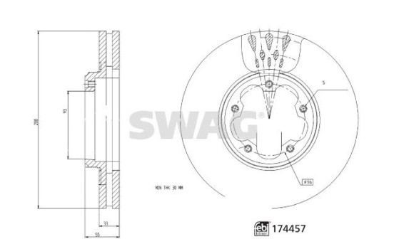 brake disc 33102209 Swag, Image 3