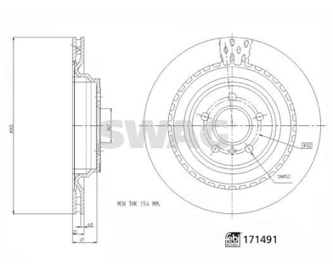 brake disc 33102443 Swag, Image 3