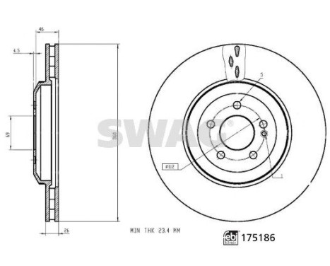 brake disc 33102734 Swag