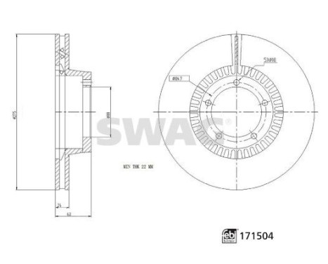 Brake disc 33105066 Swag, Image 3