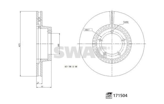 Brake disc 33105066 Swag, Image 3