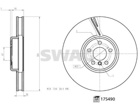 brake disc 33105203 Swag, Image 3