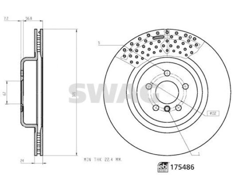 brake disc 33105258 Swag, Image 3