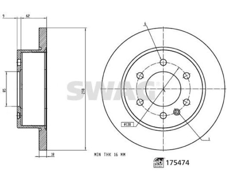 brake disc 33105287 Swag, Image 3