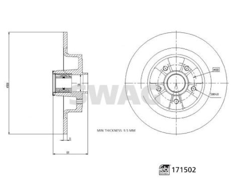 brake disc 33105553 Swag, Image 3