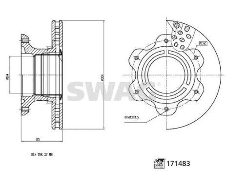 brake disc 33106296 Swag, Image 3