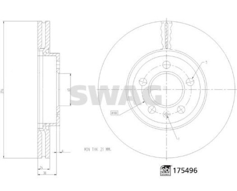 brake disc 33106928 Swag, Image 3