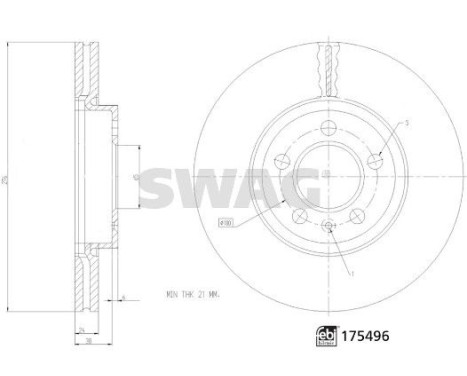 brake disc 33106928 Swag, Image 3