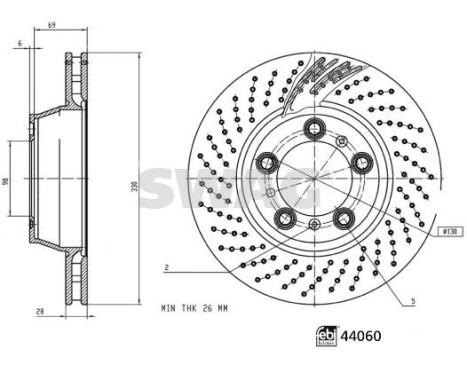 brake disc 33107307 Swag, Image 3