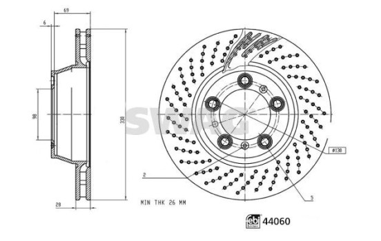 brake disc 33107307 Swag, Image 3