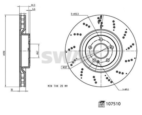brake disc 33107309 Swag