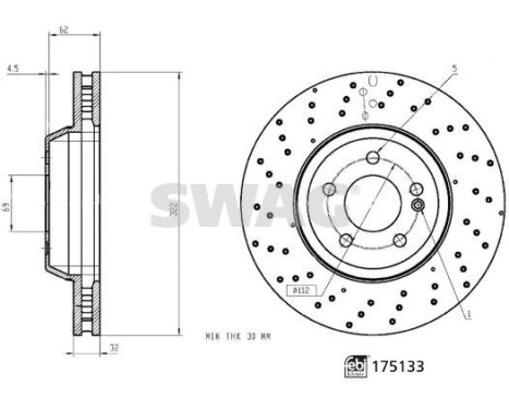 brake disc 33107335 Swag