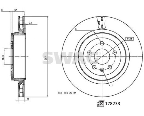 brake disc 33107352 Swag