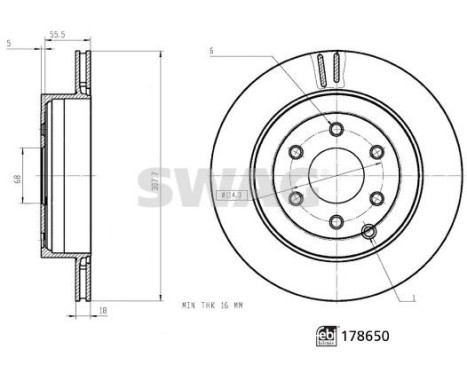 brake disc 33107354 Swag, Image 3