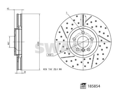 Brake disc 33110123 Swag