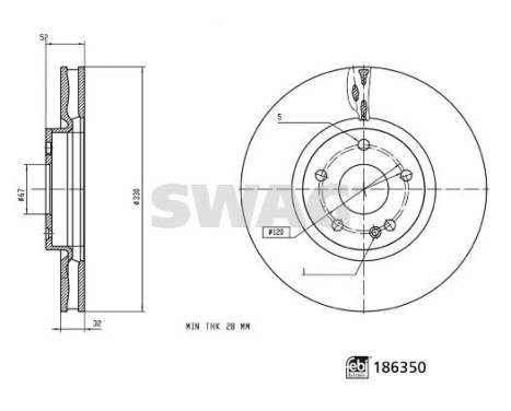 Brake disc 33110369 Swag