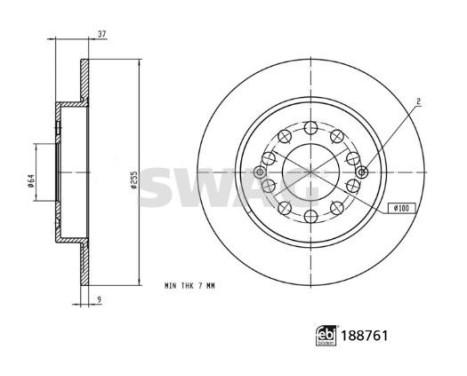 Brake disc 33110866 Swag