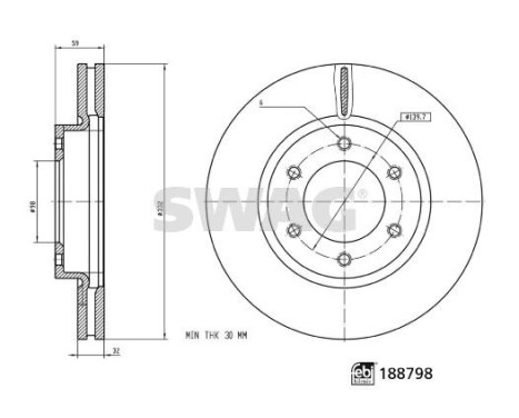 Brake disc 33110892 Swag