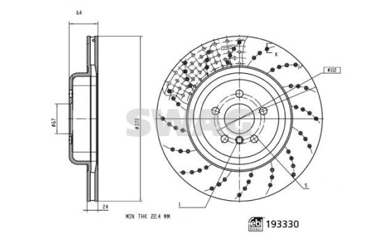Brake disc 33111186 Swag