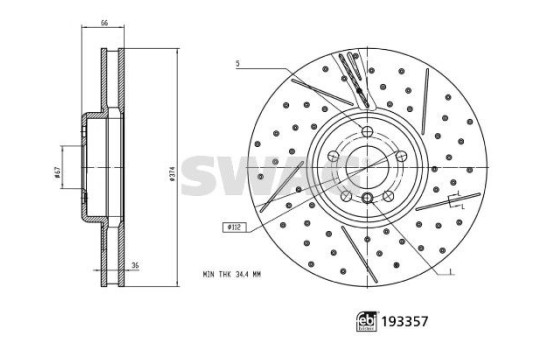 Brake disc 33111204 Swag