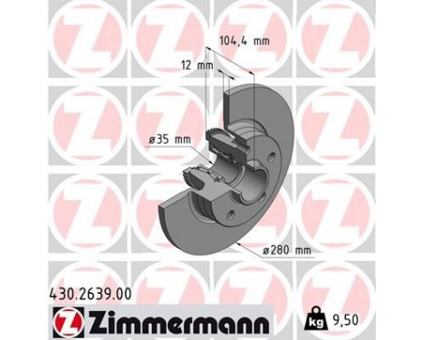 Brake Disc 430.2639.00 Zimmermann